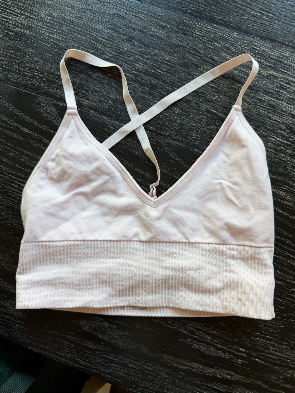 Spiritual Gangster Pale Pink Seamless Crisscross Bralette